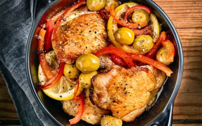 Cuisse de poulet rôti au citron et aux olives Manzanilla